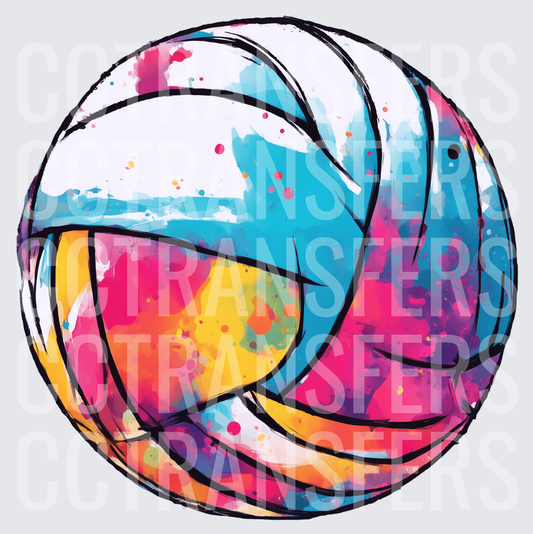 Watercolor Splash Volleyball (DTF)