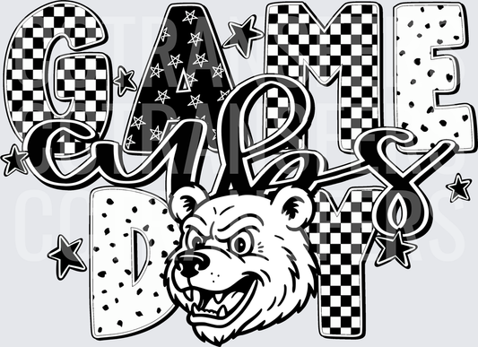 Game Cubs Day Fierce Bear Mixed Pattern Design (DTF)