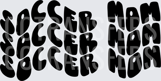 Retro Wavy Soccer Mom Repeat Text (DTF)