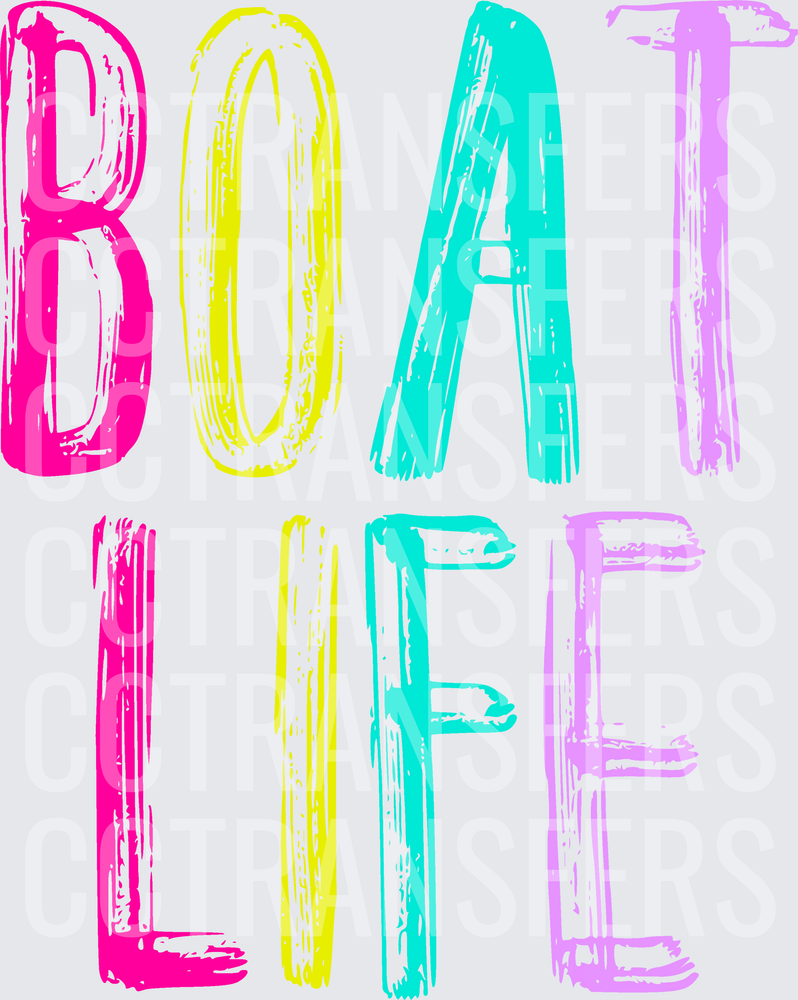 Boat Life Bold Colorful Brush Lettering (DTF)