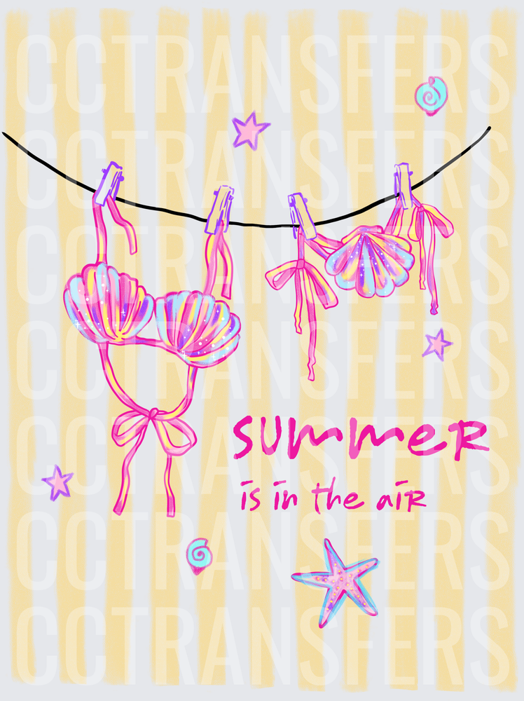 Summer Is In The Air Seashell Bikini Clothesline (DTF)