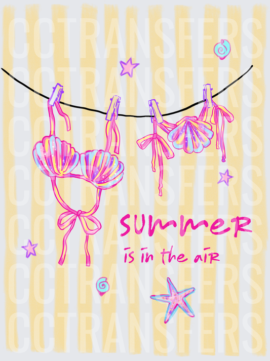 Summer Is In The Air Seashell Bikini Clothesline (DTF)