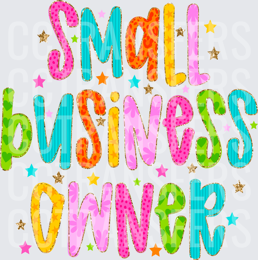 Colorful Patterned Small Business Owner Stars (DTF)