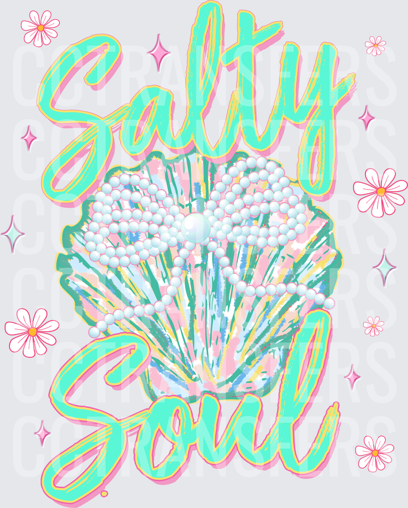Salty Soul Pastel Seashell Pearl Necklace Floral (DTF)