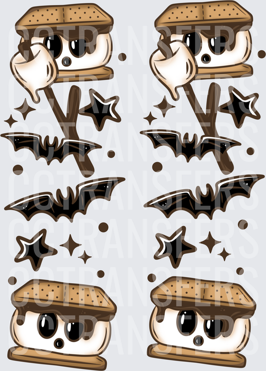 Spooky Cute Halloween S'mores Bat Stars Gang Sheet (DTF)
