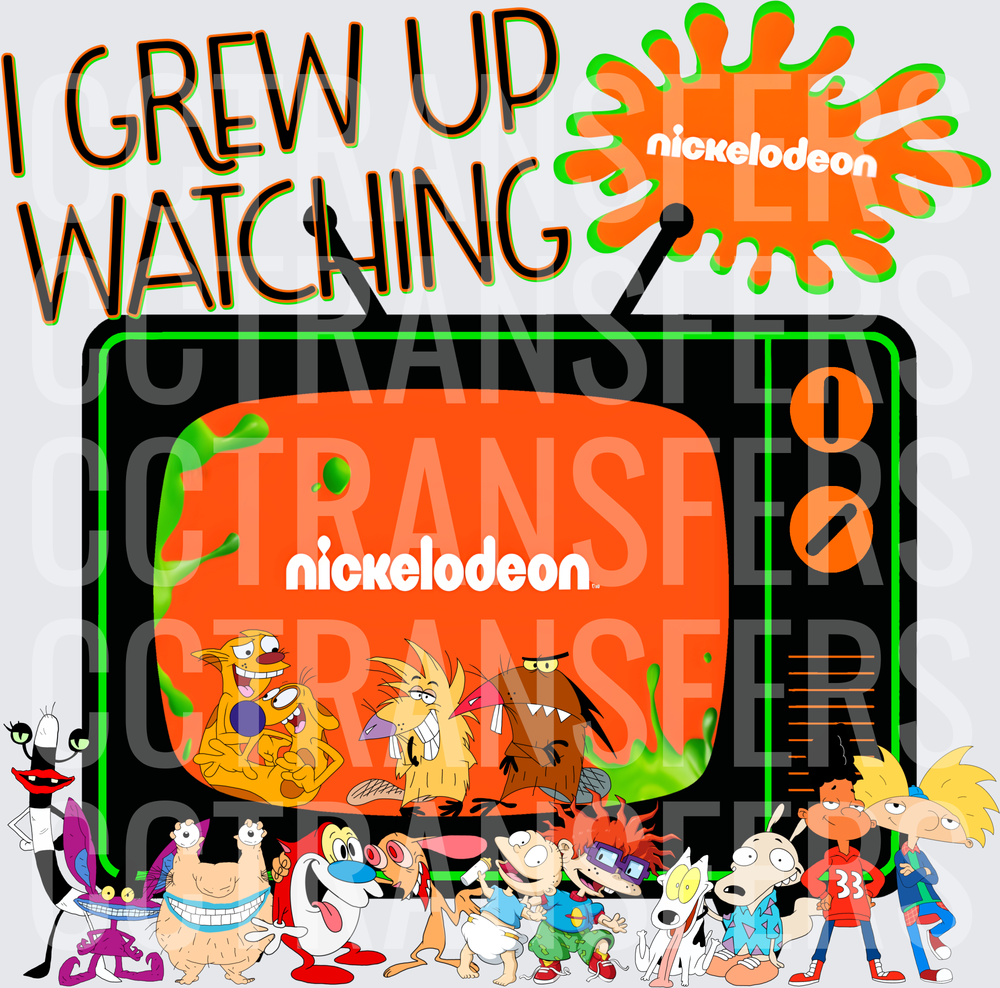I Grew Up Watching Retro TV Cartoon Characters (DTF)
