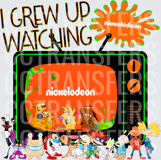 I Grew Up Watching Retro TV Cartoon Characters (DTF)