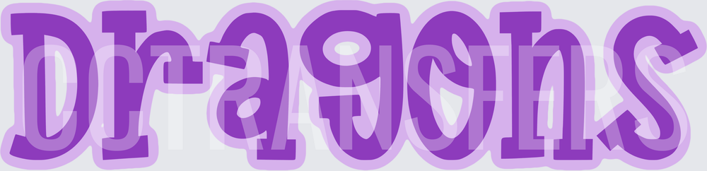 Purple Dragons Bold Bubble Letter Mascot Word (DTF)