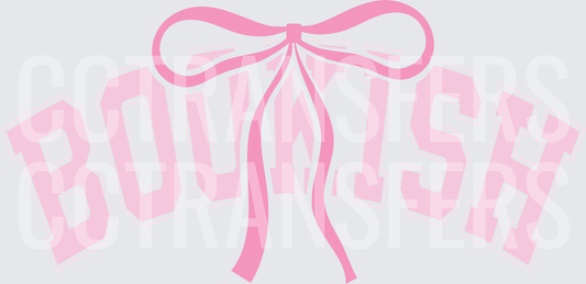 Bookish Varsity Arch Pink Bow Ribbon (DTF)