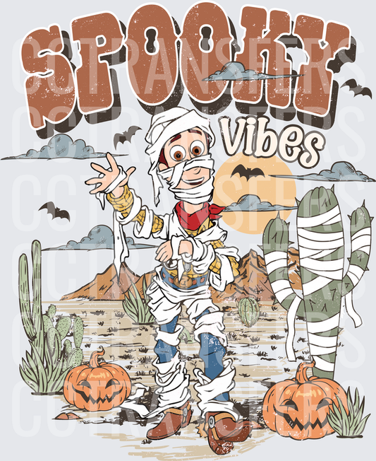 Spooky Vibes Cowboy Mummy Desert Halloween (DTF)