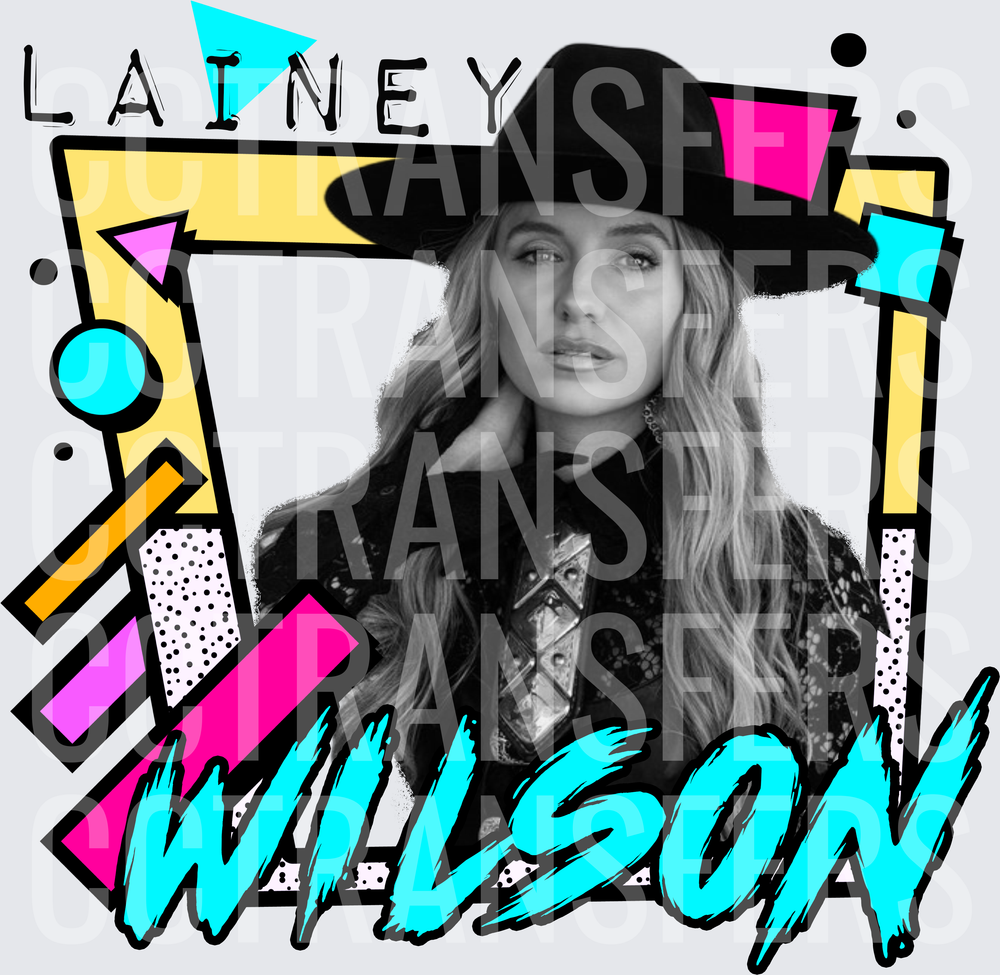 Lainey Wilson Retro 90s Geometric Pop Art Frame (DTF)