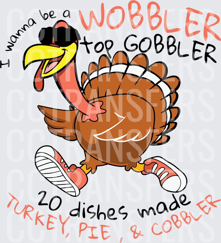 Wobbler Top Gobbler Running Turkey 20 Dishes Made (DTF)