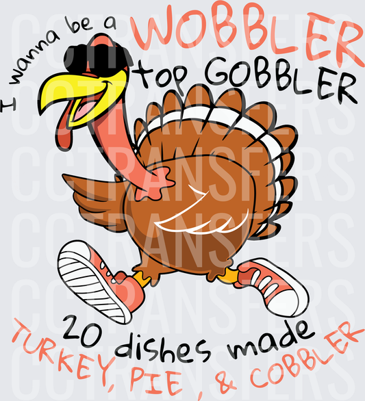 Wobbler Top Gobbler Running Turkey 20 Dishes Made (DTF)