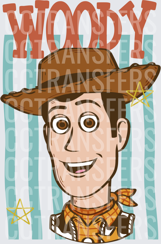 Woody Cowboy Toy Cartoon Character Portrait (DTF)