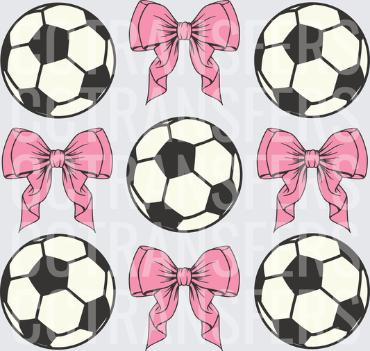 Soccer Balls and Pink Bows Collection (DTF)
