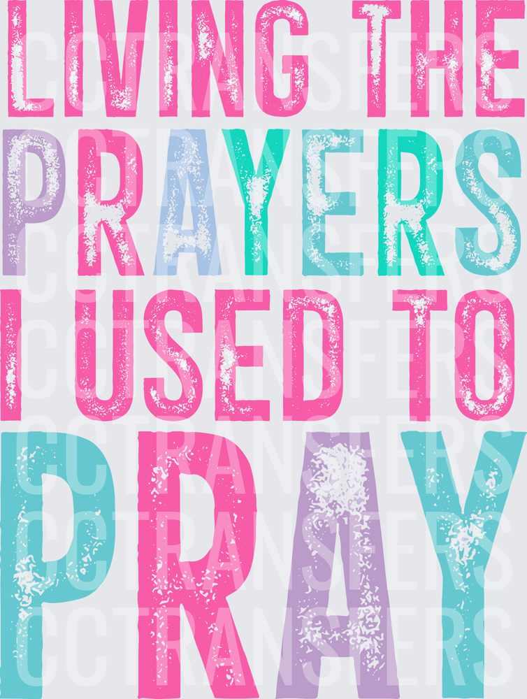 Living The Prayers I Used To Pray Colorful Bold Text (DTF)