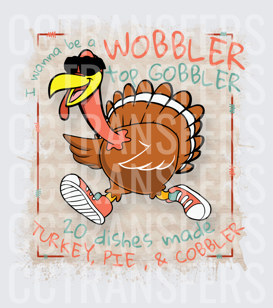 Wobbler Top Gobbler Running Turkey 20 Dishes Made (DTF)