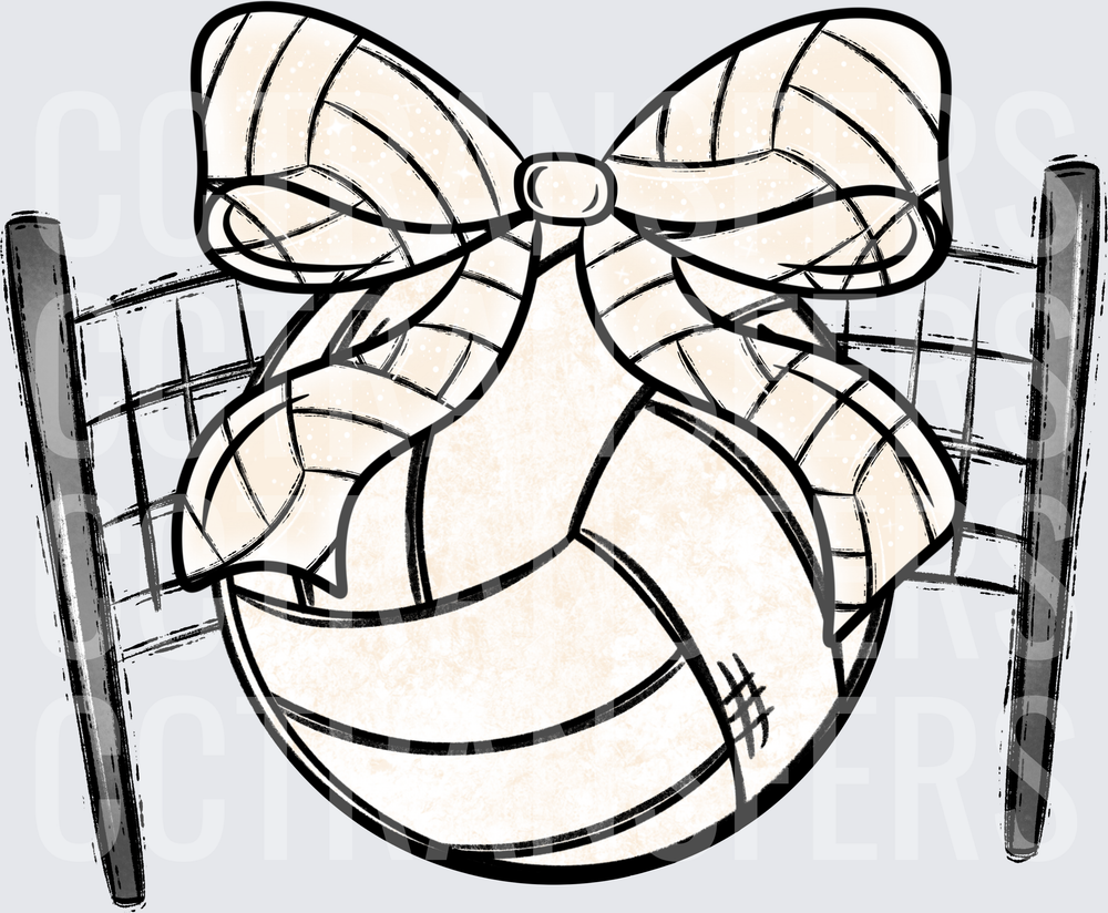 Volleyball With Bow On Net (DTF)