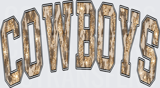 Arched Cowboys Glitter Cowhide Bold Letter (DTF)