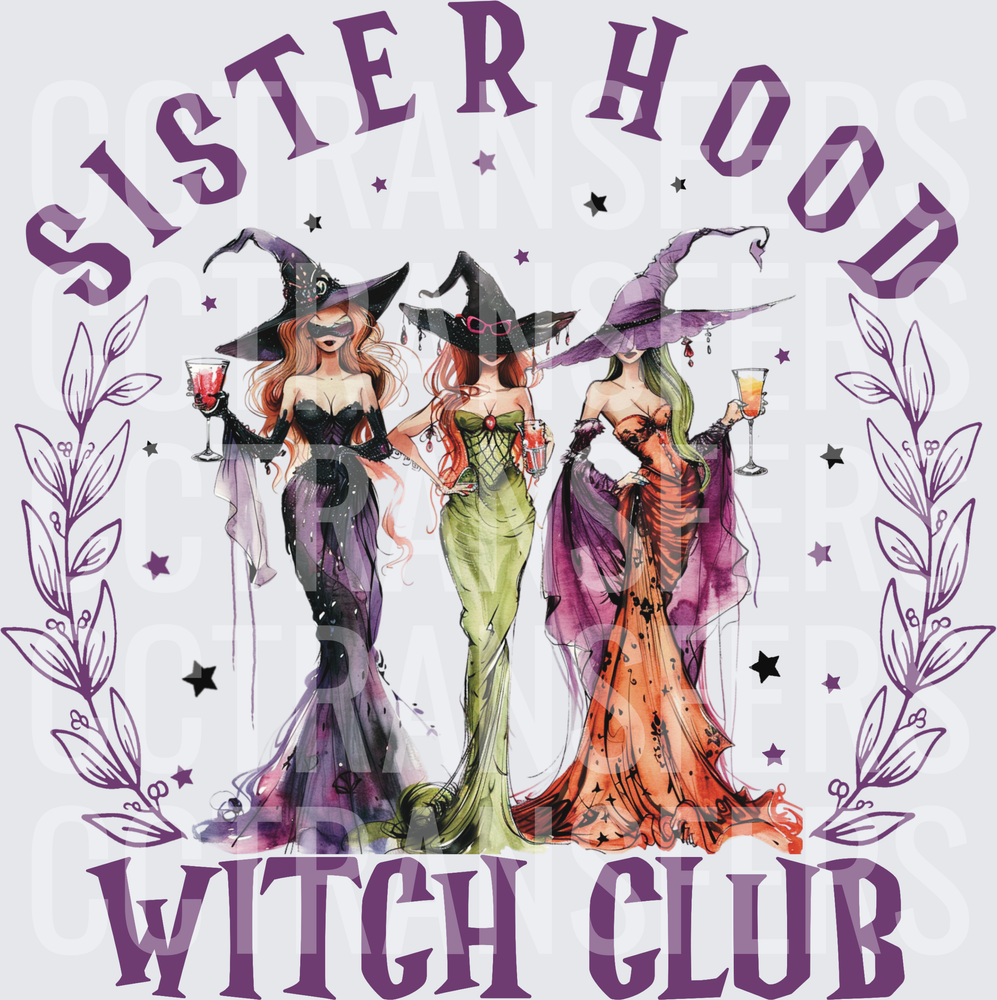 Sisterhood Witch Club Three Glamour Witches With Cocktails (DTF)