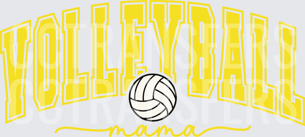 Volleyball Mama Arched Varsity Letters with Ball (DTF)