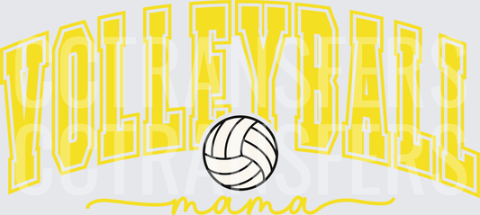 Volleyball Mama Arched Varsity Letters with Ball (DTF)