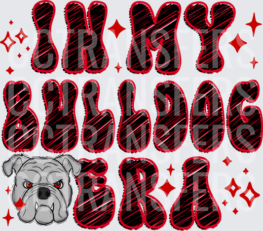 In My Bulldog Era Bold Bubble Text with Mascot Face (DTF)