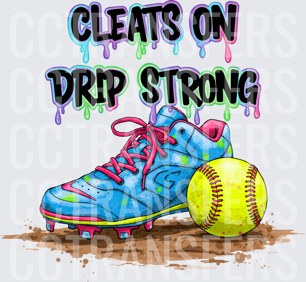 Cleats On Drip Strong Softball Cleat & Ball Graffiti (DTF)