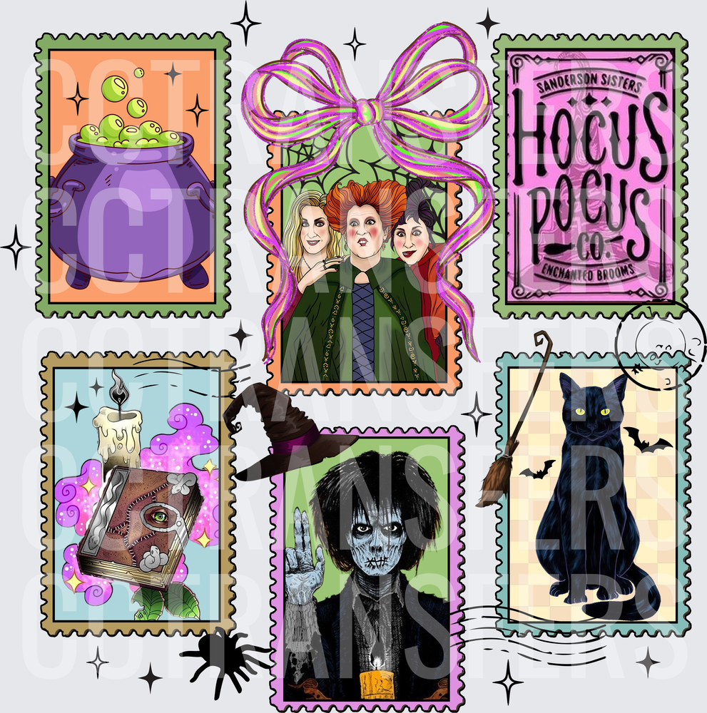Hocus Pocus Co Sanderson Sisters Stamp Collage (DTF)