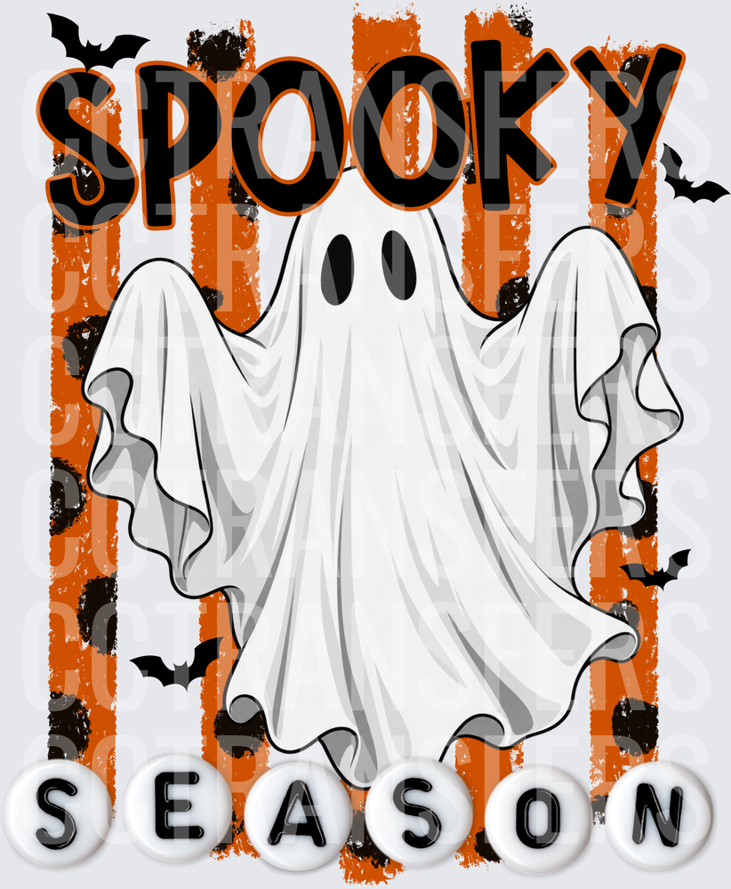 Spooky Season Ghost with Bats Halloween (DTF)