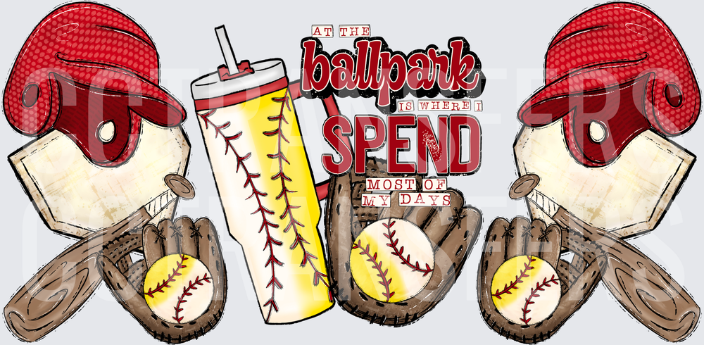 At The Ballpark Is Where I Spend Most Of My Days Softball (DTF)