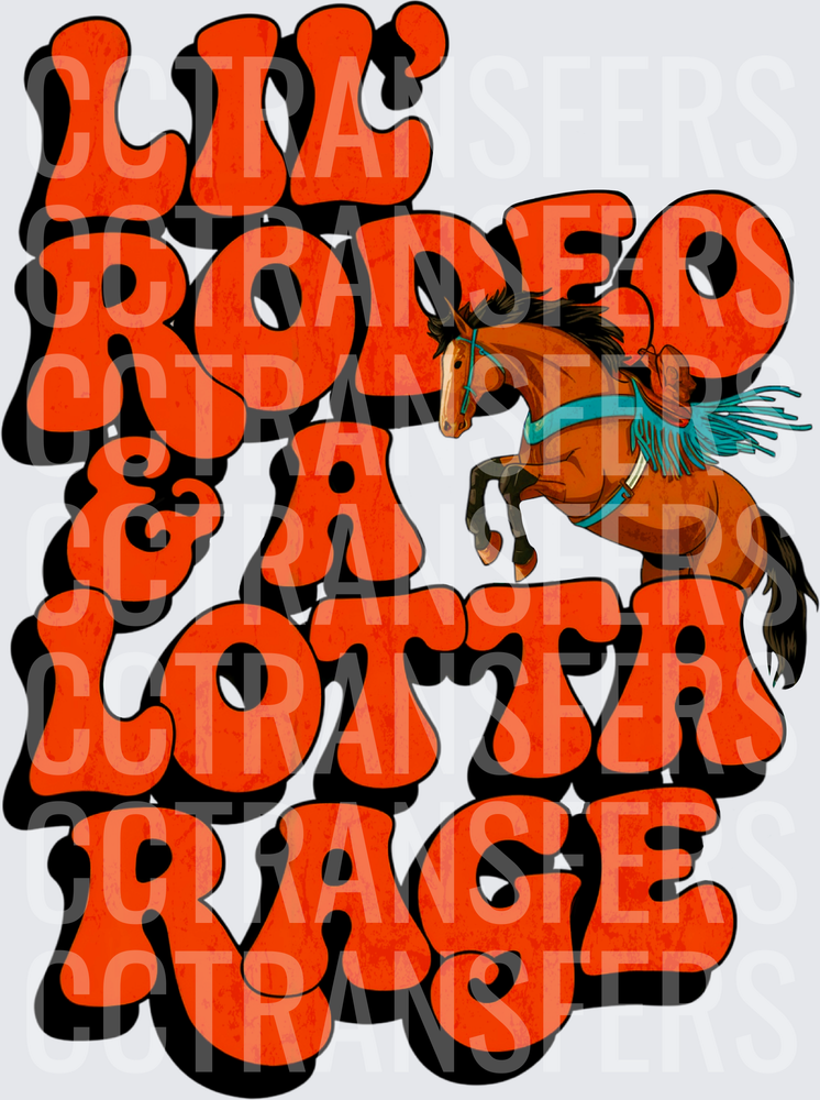 Lil Rodeo & A Lotta Rage Rearing Horse Retro Bold (DTF)