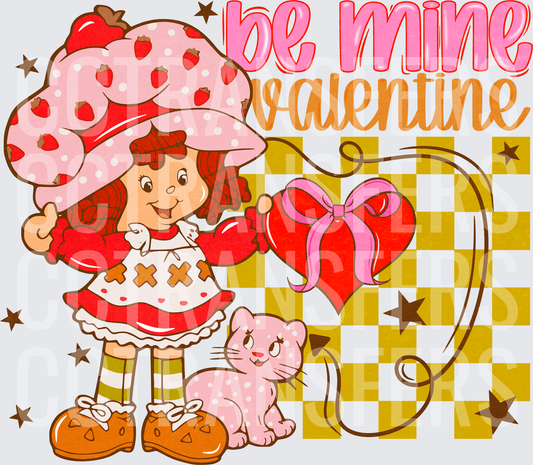 Strawberry Shortcake Be Mine Valentine Heart DTF
