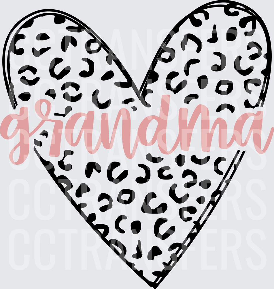 Grandma Leopard Print Heart (DTF)