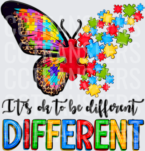 It's Ok To Be Different Autism Awareness Butterfly (DTF)