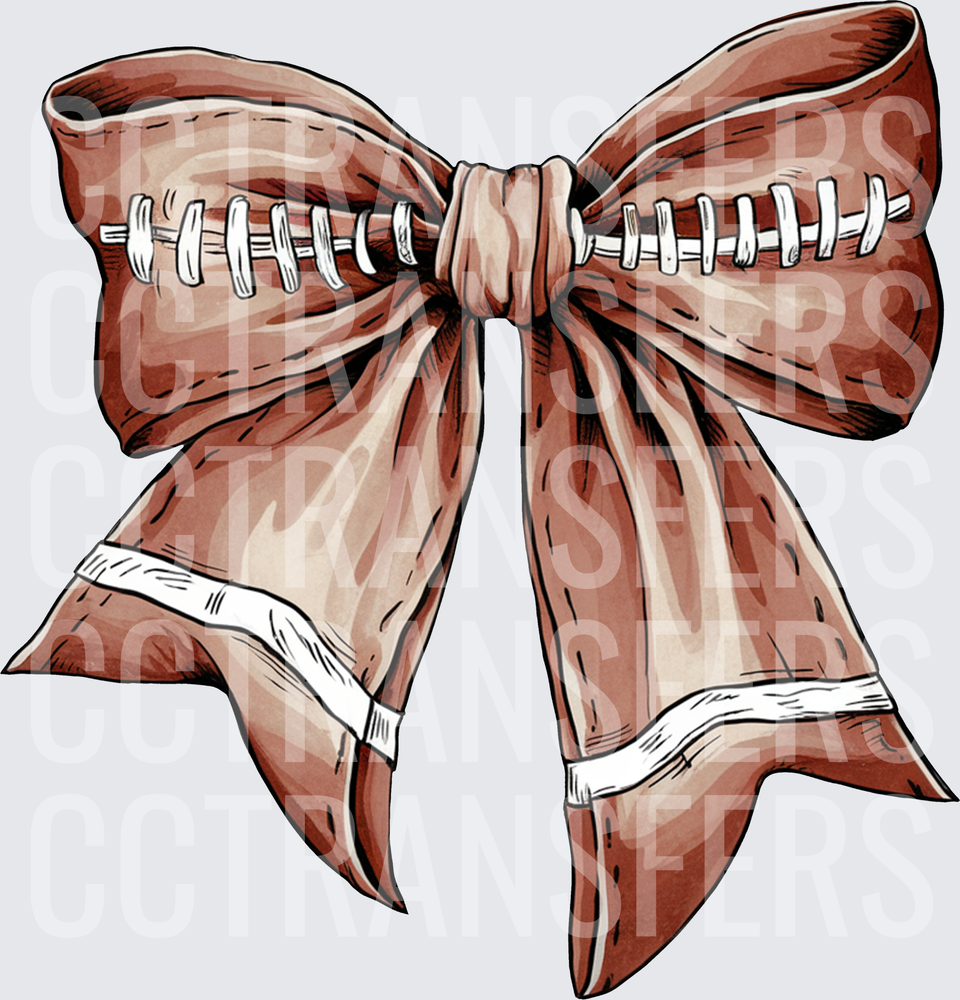 Football Lace Cheer Bow (DTF)