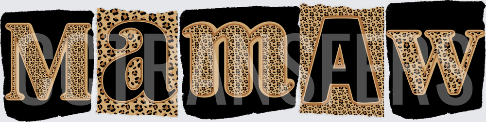 Mamaw Leopard Print Block Letter Design (DTF)