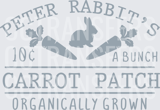 Carrot Patch Organically Grown Bunny Vintage Sign (DTF)