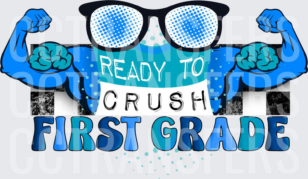 Ready To Crush First Grade Flexing Arms Brain (DTF)