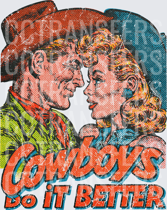 Vintage Comic Cowboys Do It Better Romantic Western (DTF)