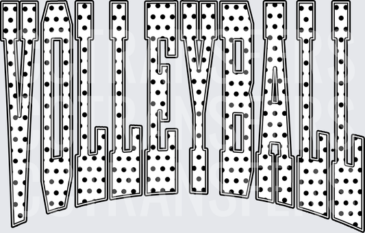 Polka Dot Volleyball Bold Arched Block Letter Word (DTF)