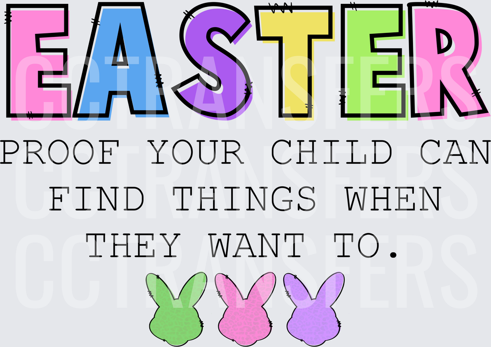 Easter Proof Your Child Can Find Things Funny Bunny (DTF)