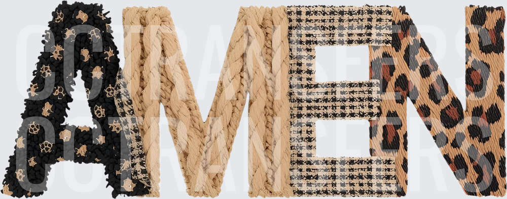 AMEN Mixed Texture Leopard Print Bold Letters (DTF)