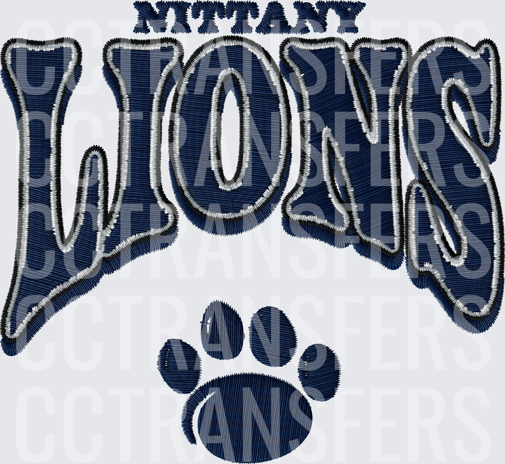 Nittany Lions Embroidery Style Paw Print (DTF)