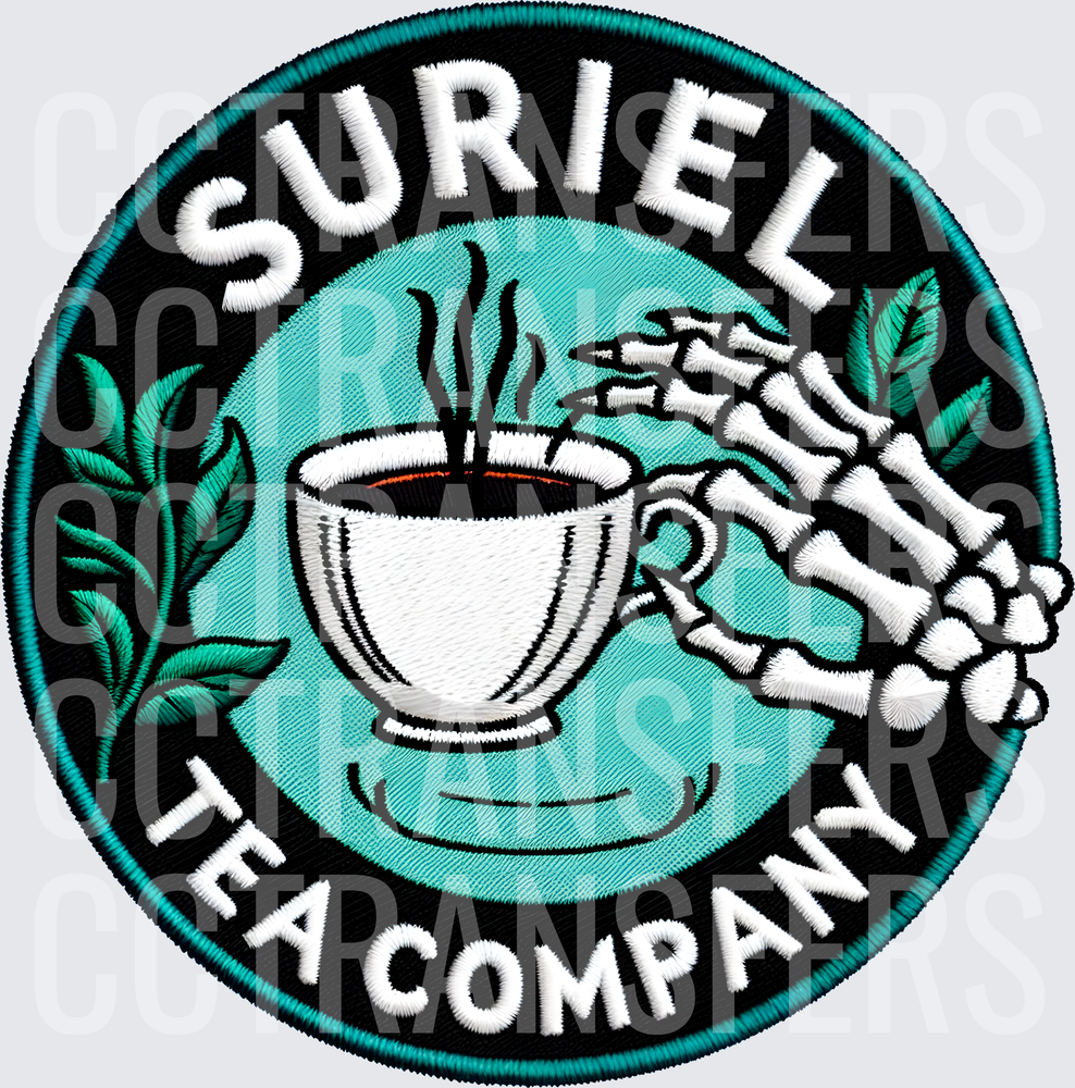 Suriel Tea Company Skeleton Hand Steaming Cup Logo (DTF)