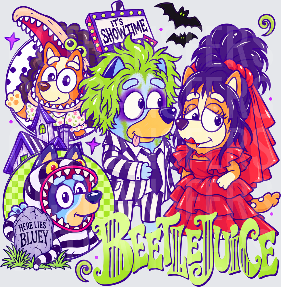 It's Showtime Cartoon Dogs Halloween Mashup (DTF)