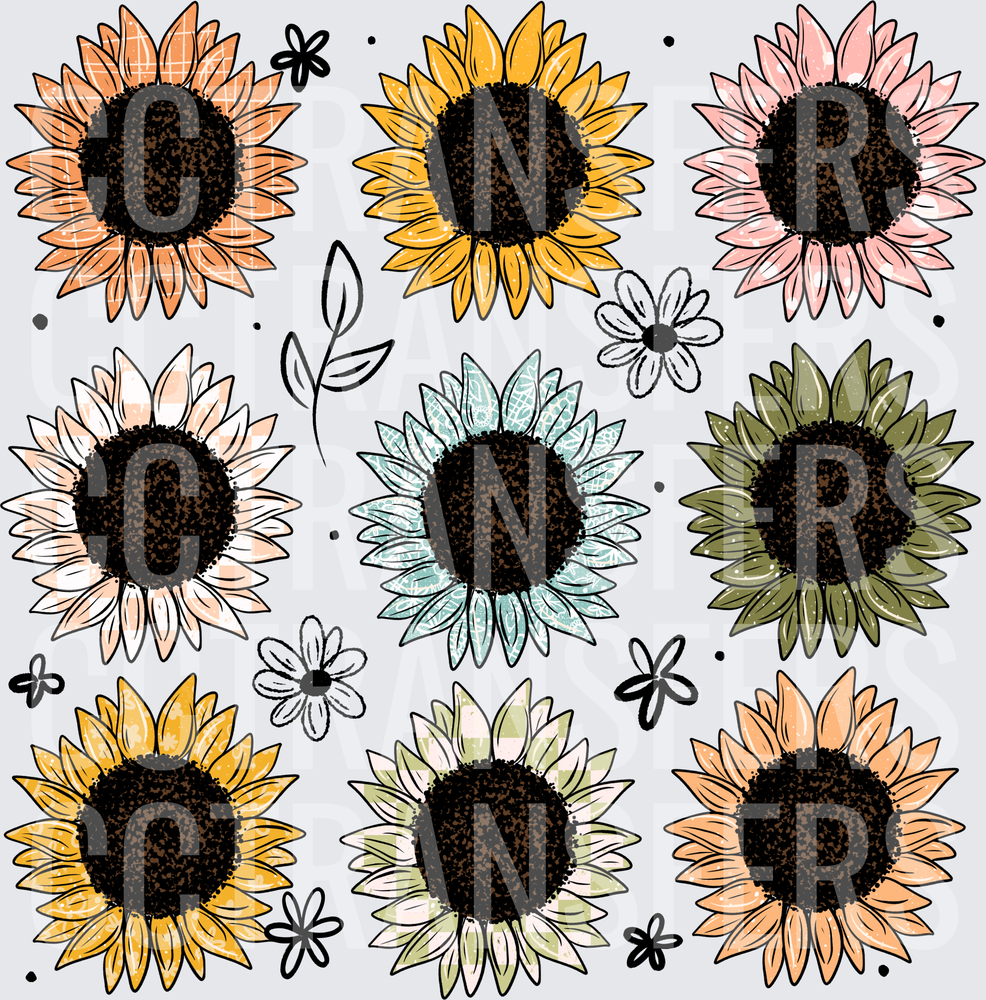 Boho Sunflower Bundle Multi-Color Floral Collection (DTF)