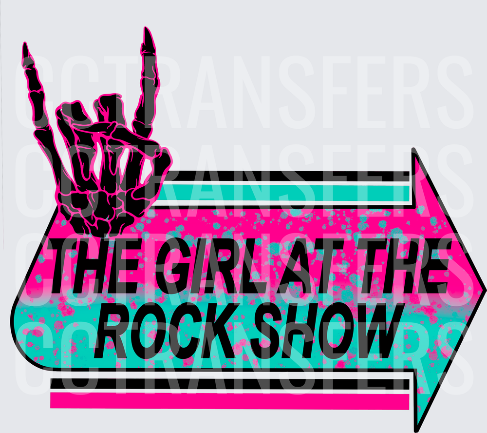 The Girl At The Rock Show Skeleton Hand Rock Sign (DTF)