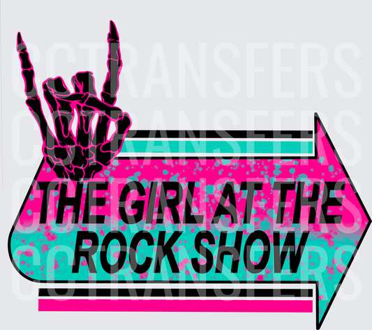 The Girl At The Rock Show Skeleton Hand Rock Sign (DTF)