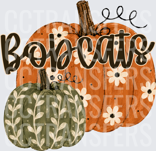 Bobcats Fall Floral Pumpkin Duo (DTF)